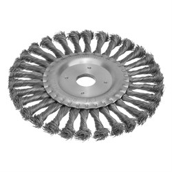 Щетка для УШМ 175 мм, посадка 22.2 мм, плоская, крученая проволока 0.5 мм Matrix 10783