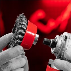 Щетка для УШМ, 75 мм, М14, "чашка", крученая проволока 0.5 мм Matrix 10802