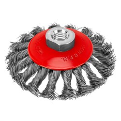 Щетка для УШМ, 100 мм, М14, "тарелка", крученая проволока 0.5 мм Matrix 10804