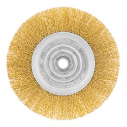 Щетка для УШМ, 150 мм, М14, плоская, латунированная витая проволока Matrix 10821