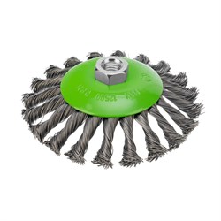 Щетка для УШМ, 125 мм, М14, "тарелка", крученая металлическая проволока Сибртех 10828