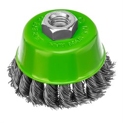 Щетка для УШМ, 75 мм, М14, "чашка", крученая металлическая проволока Сибртех 10830