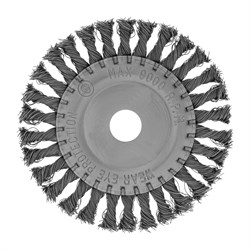 Щетка для УШМ 150 мм, посадка 22.2 мм, плоская, крученая металлическая проволока Сибртех 10834