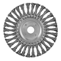 Щетка для УШМ 175 мм, посадка 22.2 мм, плоская, крученая металлическая проволока Сибртех 10835