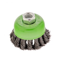 Щетка для УШМ, 65 мм, М14, "чашка", крученая проволока 0.5 мм Сибртех 10838