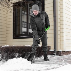 Лопата для уборки снега пластиковая Profi, 550 х 415 х 1405 мм, алюминиевый черенок, Palisad 11296