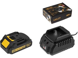 Комплект аккумулятор 18В 2 Ач и зарядное устройство MOLOT XLT Lite (MOLOT MFC 2115 + MOLOT MBL 1820-2) 11410