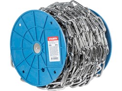 Цепь сварная длиннозвенная М6 нерж.сталь (А2), DIN 763 (бухта 25м) STARFIX 12409