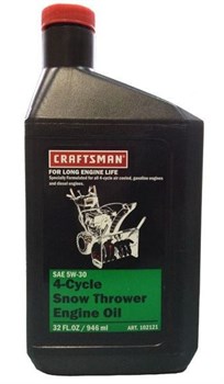 Масло зимнее Craftsman SAE 5W-30 для 4-х тактных двигателей, 0.946л - фото 5700