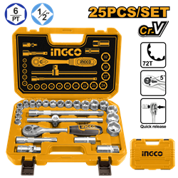 Набор торцевых головок INGCO HKTS12251 INDUSTRIAL 1/2" 10-32 мм 25 шт. 6474 - фото 58854