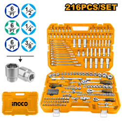 Набор инструмента для авто INGCO HKTHP22161 INDUSTRIAL 216 предметов 6476 - фото 58858