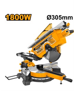 Торцовочная пила с протяжкой комбинированная INGCO MT2S18002 INDUSTRIAL 305x30 мм 1,8 кВт 6650 - фото 60832