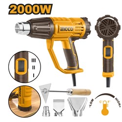 Фен строительный INGCO HG200047 INDUSTRIAL 50/50-450/50-550°C 2,0 кВт 6686 - фото 60961
