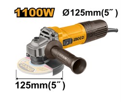 Угловая шлифовальная машина (УШМ) INGCO AG110028 INDUSTRIAL 125 мм 1,1 кВт 6754 - фото 62117