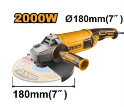 Угловая шлифовальная машина (УШМ) INGCO AG200018 180 мм 2,0 кВт 6756 - фото 62121