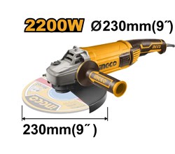 Угловая шлифовальная машина (УШМ) INGCO AG220018 INDUSTRIAL 230 мм 2,2 кВт 6757 - фото 62123