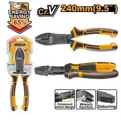 Плоскогубцы комбинированные INGCO HCCP58240 INDUSTRIAL 240 мм 65% 6813 - фото 62237