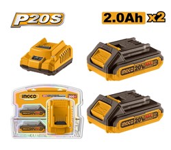 Набор аккумуляторов и зарядное устройство INGCO FBCPK1222 INDUSTRIAL 2x2 Ач 6822 - фото 62255