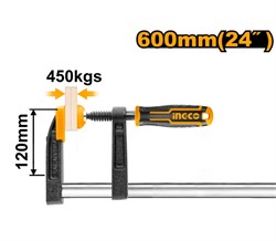Струбцина столярная INGCO HFC021205 INDUSTRIAL 120х600 мм 6902 - фото 62533