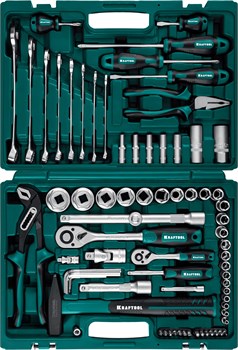 KRAFTOOL EXTREM-76, 76 предм., (1/2″+3/8″+1/4″), универсальный набор инструмента (27889-H76) 7105 - фото 64657