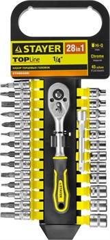 STAYER RSS 28S, 28 предм., (1/4″), набор торцовых головок и бит-головок (27754-H28) 7109 - фото 64704