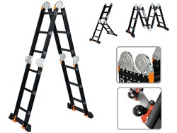 Лестница алюм. многофункц.4х4 ступ.(стрем.-229см,лестн.-465см) 13,8кг BLACK LINE STARTUL (ST9930-04) 7240 - фото 65745