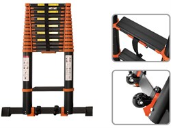 Лестница телескопическая 1-секц. алюм. 350см, 9 ступ. 8,5кг BLACK LINE STARTUL (ST9931-035) 7250 - фото 65863