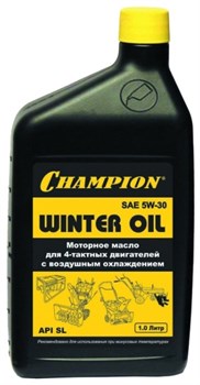 Масло зимнее Champion SAE 5W-30 для 4-х тактных двигателей, 1.0л - фото 8197