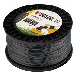 Леска для триммера двухкомпонентная круглая, 2,7мм х 151м, на DIN катушке EXTRA CORD Denzel 9020 - фото 90433