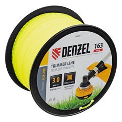 Леска для триммера витой квадрат, 3,0мм х 163м, на DIN катушке FLEX CORD Denzel 9028 - фото 90503