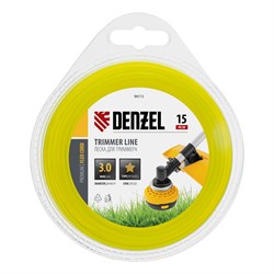 Леска для триммера, звезда 3 мм х 15 м, блистер Flex cord Denzel 9075 - фото 91005