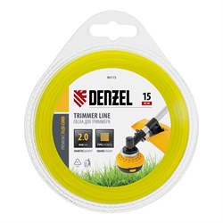 Леска для триммера, квадрат 2 мм х 15 м, блистер Flex cord Denzel 9083 - фото 91068
