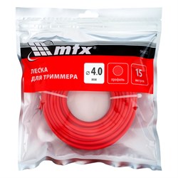 Леска для триммера MTX круглая 4,0 мм х 15 м 9098 - фото 91202