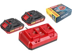 Набор аккумулятор 2х2 А*ч и зарядное устройство 2х2 А WORTEX ALL1 XLT в кор. SET 10734