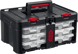 Пластиковый ящик с 3 органайзерами и 18 ячейками KETER STACKNROLL, 481 х 332 х 233 мм, (19″),  (38406) 10747