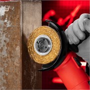 Щетка для УШМ, 100 мм, посадка 22.2 мм, плоская, латунированная витая проволока Matrix 10791