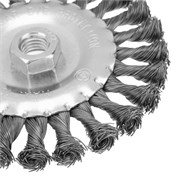 Щетка для УШМ 125 мм, М14, плоская, крученая проволока 0.5 мм Matrix 10818