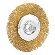 Щетка для УШМ, 125 мм, М14, плоская, латунированная витая проволока Matrix 10820