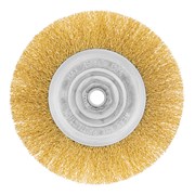 Щетка для УШМ, 150 мм, М14, плоская, латунированная витая проволока Matrix 10821