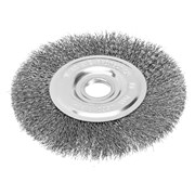 Щетка для УШМ, 150 мм, посадка 22.2 мм, плоская, витая проволока Сибртех 10836