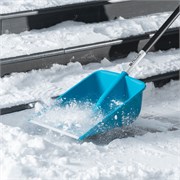 Лопата для уборки снега, полипропилен, 365х460х1500мм, алюминиевый черенок, ПВХ накладка, LUXE Palisad 11306