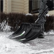 Лопата для уборки снега, полипропилен, 455х345х1330 мм, алюминиевый черенок, BASE Palisad 11309