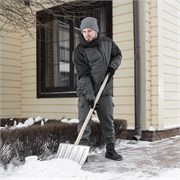 Лопата для уборки снега стальная, 470х335х1335 мм, стальной черенок, Сибртех 11313