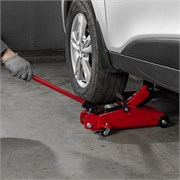 Домкрат гидравлический подкатной, 2 т, 140-340 мм, в пласт. кейсе MTX 12087