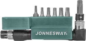 Комплект вставок-бит 1/4"DR TORX®, T10-T40, c Г-образным приводом, 8 предметов Jonnesway S08H2S8S 12315