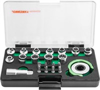 Головки торцевые SPLINE М4-13 с дисковым трещоточным механизмом и аксессуарами в наборе, 22 предмета Jonnesway RD05H22S 12391