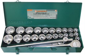 Набор головок торцевых 3/4"DR, дюймовых 12 гр. SAE 7/8"--2", метрических 6 гр. 22-50 мм, 27 предметов Jonnesway S04H6327S 12399