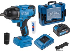 Аккум. ударный гайковерт BULL SC 1807 Xcase, XLTpro, БЕСЩЕТ., 18 В, 750 Н*м, 1/2", 1х4 А*ч, з/у 4 А (вес 2,24 кг) 6329