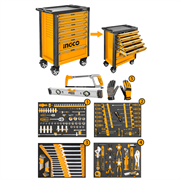 Тележка инструментальная с набором инструмента INGCO HTCS271621 INDUSTRIAL 162 шт. 6472