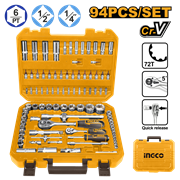 Набор торцевых головок INGCO HKTS42941 INDUSTRIAL 1/4" 4-13 мм и 1/2" 10-32 мм 94 шт. 6473